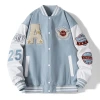 Japanese baseball jacket, spring trendy brand ins letter print couple student casual loose jacket, men's top Specification image